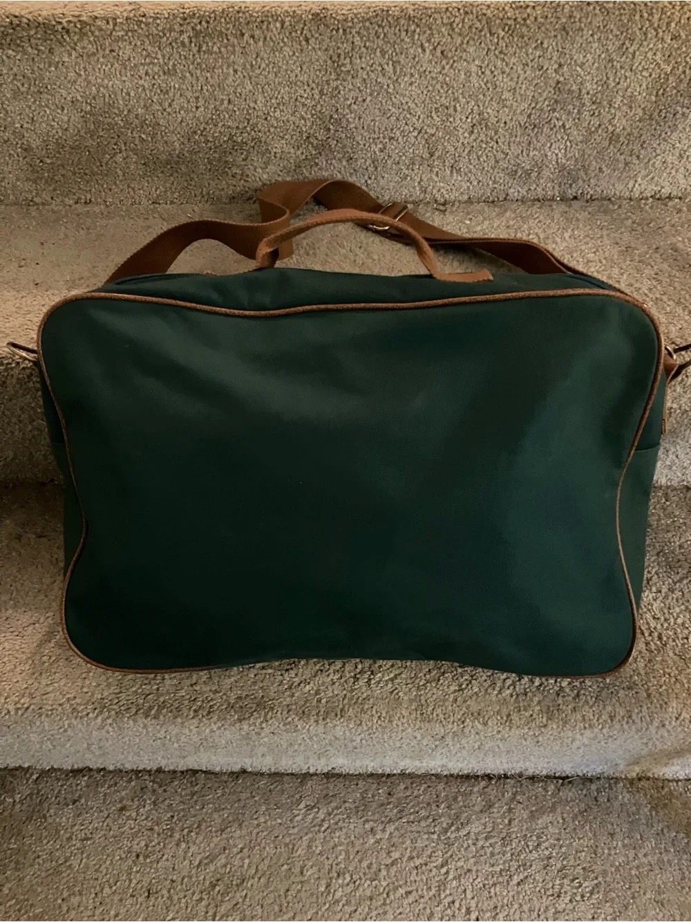 EXCELLENT CONDITION! VINTAGE POLO RALPH LAUREN GREEN CANVAS MESSENGER TRAVEL BAG